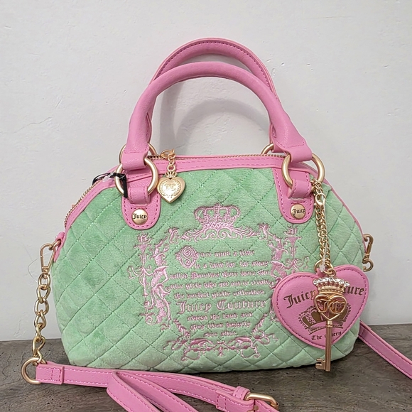 Viral Juicy Couture Fairy Tale Crossbody Retro Green Pink Bag - Picture 3 of 6